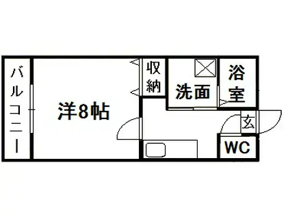 レジデンス和地山(1K/2階)の間取り写真