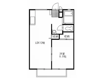 パナハイツサカモト(1LDK/2階)の間取り写真