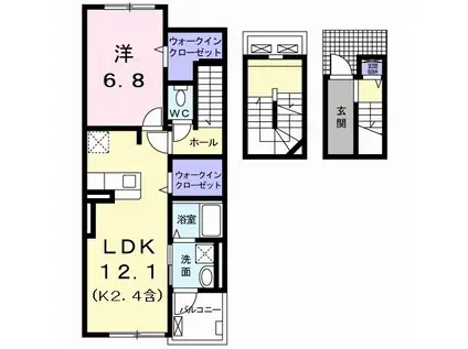 アンジュ・ストーク(1LDK/3階)の間取り写真
