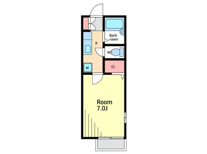 GREEN HILL(1K/1階)の間取り写真