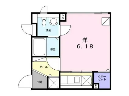 キャッスル・ドマ-ニ(1K/4階)の間取り写真