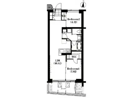 代々木参宮橋テラス(2LDK/2階)の間取り写真