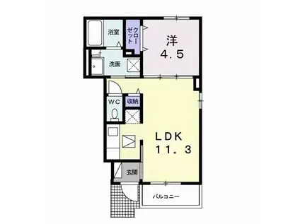 サンリット ガーデン(1LDK/1階)の間取り写真