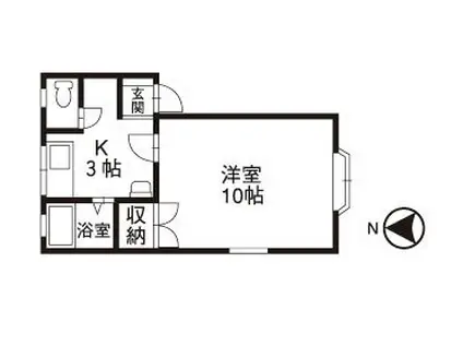 マーセルシャトー(1K/2階)の間取り写真