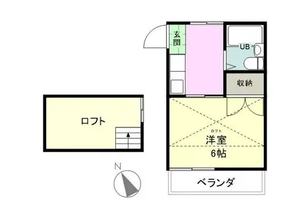 レジデンスM新所沢(1K/2階)の間取り写真