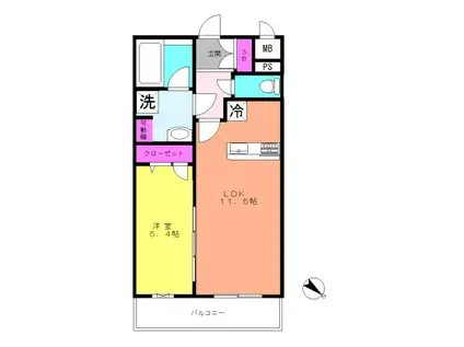 AVENIR DE CLOCHETTE(1LDK/1階)の間取り写真