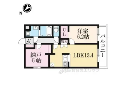 NUKUMORI桂川南(2LDK/2階)の間取り写真