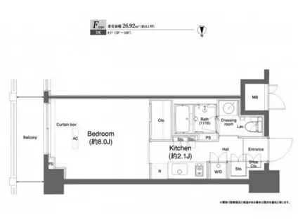 プラウドフラット横浜(1K/10階)の間取り写真