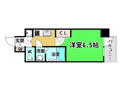 エスリード南堀江レジデンス(1K/3階)の間取り写真