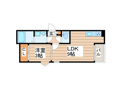 REGALEST長町(1LDK/1階)の間取り写真