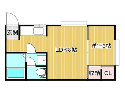 クレセントヨコイII(1LDK/1階)の間取り写真