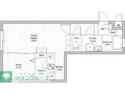 ハーモニーグラシア蒲田(1LDK/4階)の間取り写真