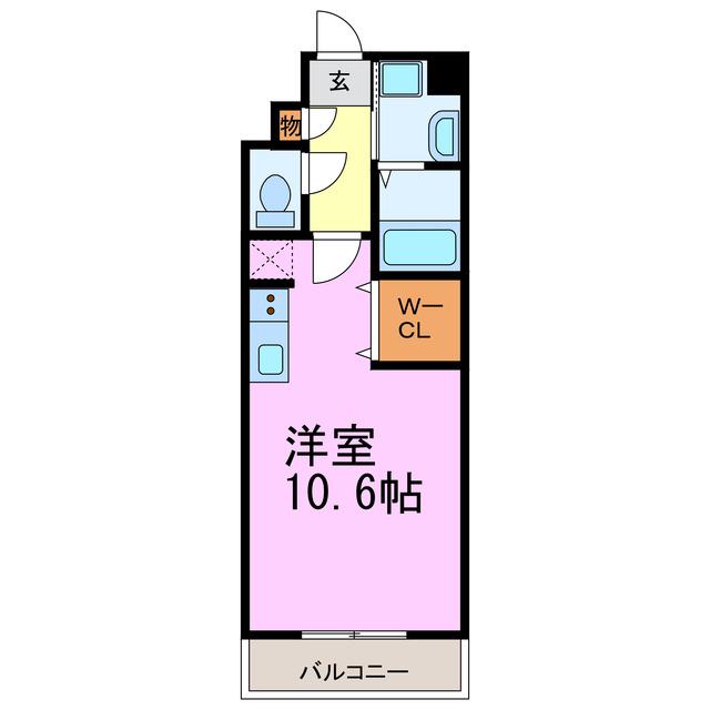 マシェリ孫(ワンルーム/3階)の間取り写真