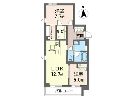サラシャンティ(2LDK/1階)の間取り写真
