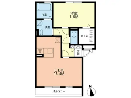 オランジュ(1LDK/2階)の間取り写真