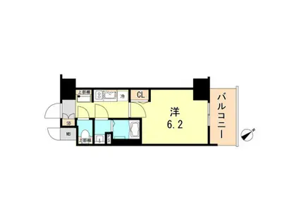 プレサンス神戸キュリオ(1K/15階)の間取り写真
