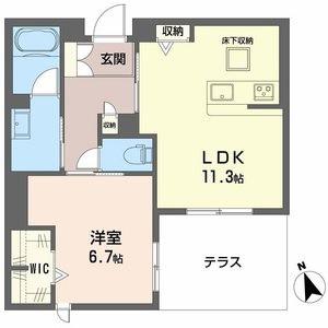 シャーメゾン 木の実(1LDK/1階)の間取り写真