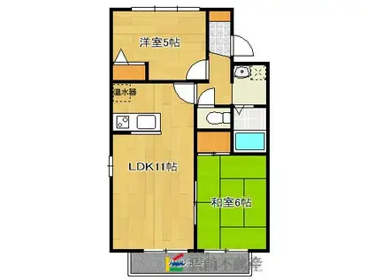 ルミエールハイツ(2LDK/2階)の間取り写真