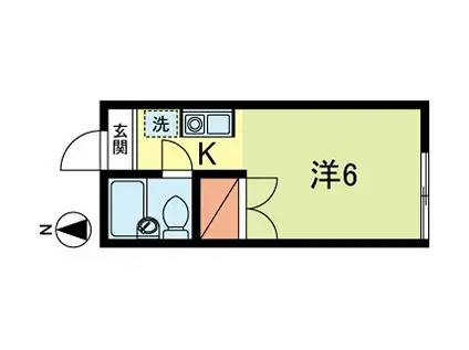 パールハイツ(1K/2階)の間取り写真