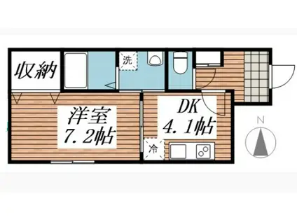 メゾン青山(1DK/3階)の間取り写真