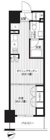 レジディア新御徒町(1DK/7階)の間取り写真