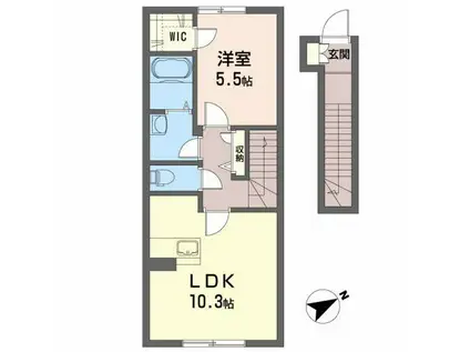 イーガーデン蓬莱(1LDK/2階)の間取り写真