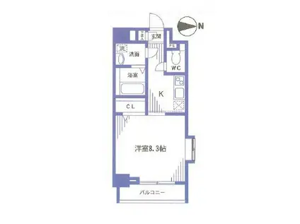 エスポワール(1K/3階)の間取り写真