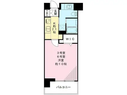 WIN BELL 仙川 ウィンベルセンガワ(1K/4階)の間取り写真