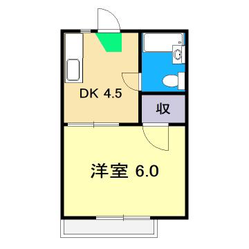ハイツサン・エイト(1DK/2階)の間取り写真