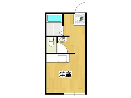 竹園ハイツI(ワンルーム/1階)の間取り写真