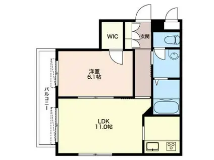  モンスティール(1LDK/1階)の間取り写真