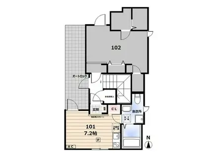 PROSPERITA中野坂上(ワンルーム/1階)の間取り写真