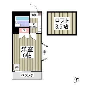 東武東上線 高坂駅 徒歩5分 2階建 築37年(1K/2階)の間取り写真