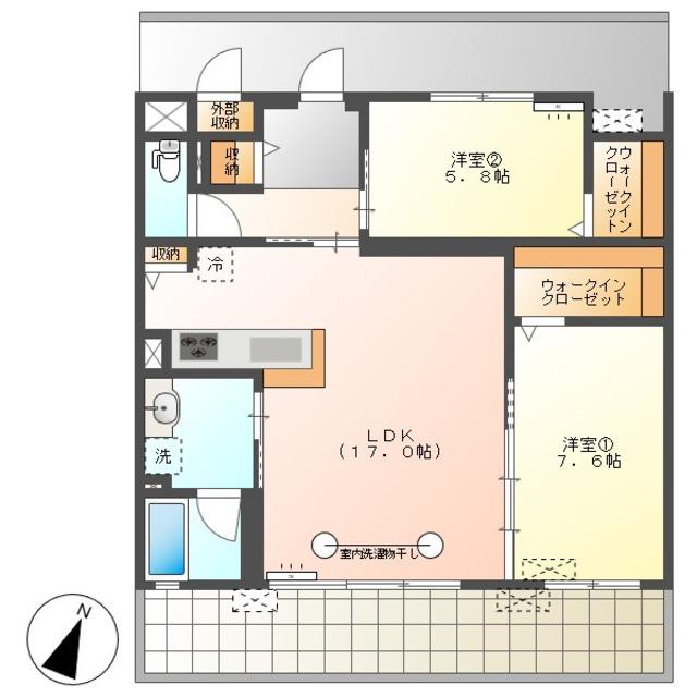 パルクエンテ(2LDK/1階)の間取り写真