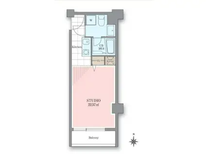 ホテル&レジデンス六本木(ワンルーム/11階)の間取り写真