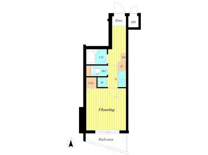 プレールアパートメント芦花公園(1K/7階)の間取り写真