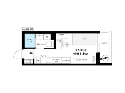 イール上池袋(ワンルーム/2階)の間取り写真