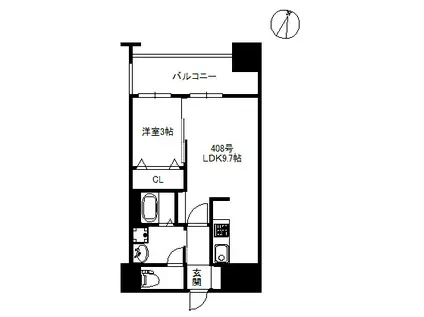 アリエス学研都市II 568(1LDK/4階)の間取り写真