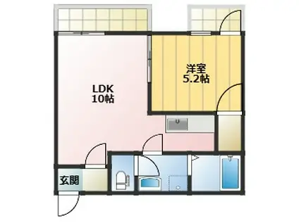 ロイヤルスウィート(1LDK/2階)の間取り写真