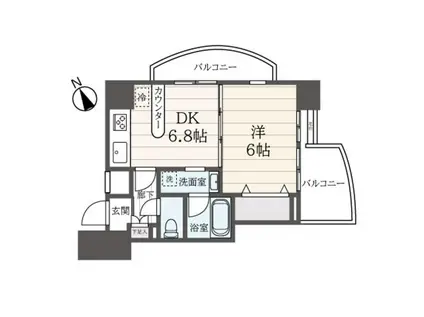 アール・ケープラザ平間駅前(1DK/10階)の間取り写真