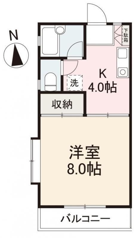 コーポ双美(1K/2階)の間取り写真