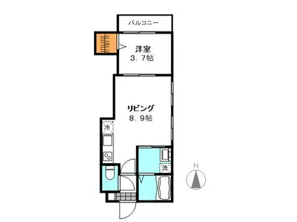 CHERIM鶴里(1LDK/1階)の間取り写真