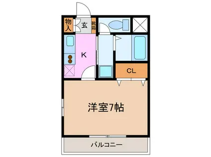 MIKAGE HEIGHTS(1K/2階)の間取り写真