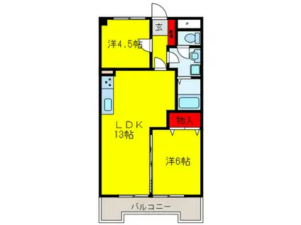 シラサギハイム(2LDK/3階)の間取り写真