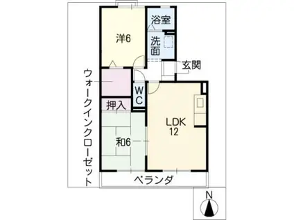 SUN FREA A棟(2LDK/3階)の間取り写真