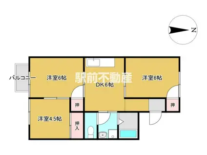 エステート清原(3DK/1階)の間取り写真