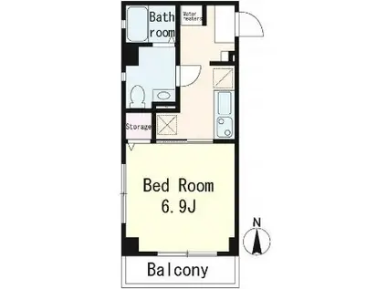 STONES(1K/2階)の間取り写真