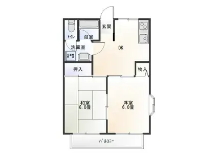 メゾン・ド・エターナリーII(2DK/2階)の間取り写真