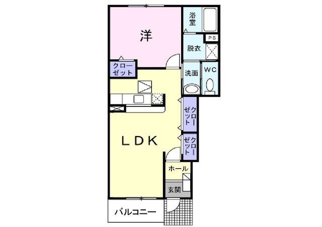 アメーノ カーサ(1LDK/1階)の間取り写真