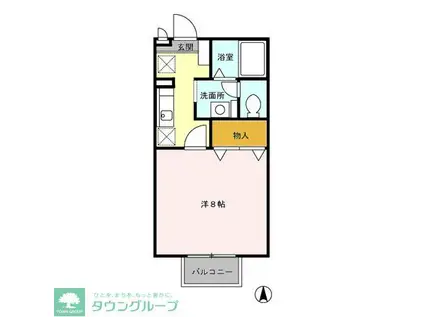 エスポワール(1K/2階)の間取り写真